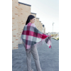 Велика бордова кашемірова хустка косинка в клітину CASHMERE